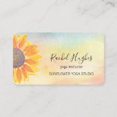 Carte De Visite Yoga Studio Instructeur Tournesol Aquarelle (Devant)