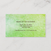 Carte De Visite Yoga vert de méditation d'aquarelle de fleur de (Dos)