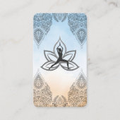 Carte De Visite Yoga Warrior Pose | Mandala Pattern (Devant)