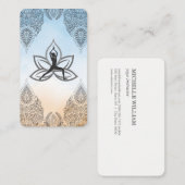Carte De Visite Yoga Warrior Pose | Mandala Pattern (Devant / Derrière)