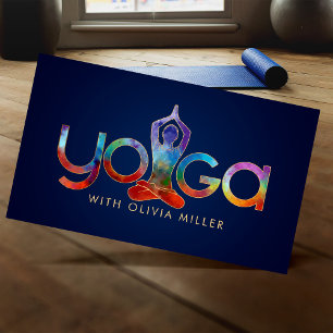 Carte De Visite Yoga Word Art - Illustration colorée