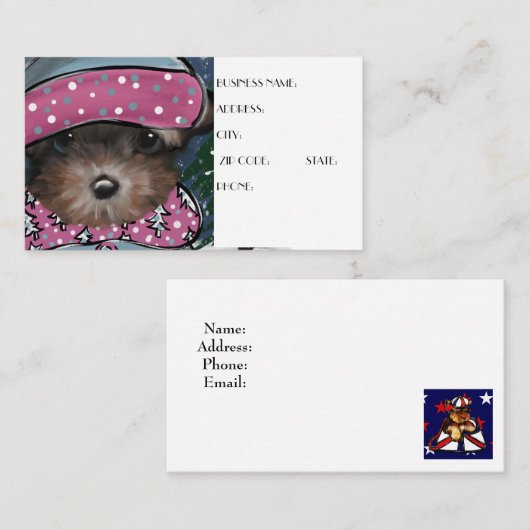 Carte De Visite Yorkie Poo (Devant / Derrière)