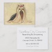 Carte De Visite Yorkie Portrait Peinture (Devant / Derrière)