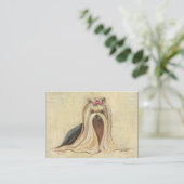Carte De Visite Yorkie Portrait Peinture (Debout devant)
