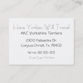 Carte De Visite Yorkshire : Voyage de Terriers (Dos)