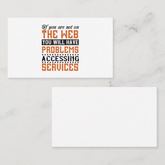 Carte De Visite You Will Have Gap Accessing Services (Devant / Derrière)