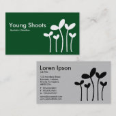 Carte De Visite Young Shoots v2 - Blanc sur Grn 02481c (côtés alt) (Devant / Derrière)
