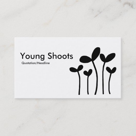 Carte De Visite Young Shoots v2 - Noir sur Blanc (Devant)