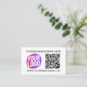Carte De Visite Your Business Company Team Logo & QR Code and Text (Debout devant)