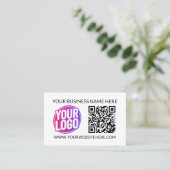 Carte De Visite Your Business Company Team Logo & QR Code & Text (Debout devant)