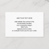 Carte De Visite Your Business Company Team Logo & QR Code & Text (Dos)