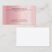 Carte De Visite Your Custom Text Modern Chic Template Rose Gold (Devant / Derrière)