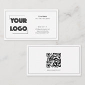 Carte De Visite Your Logo Custom QR Code Marketing (Devant / Derrière)