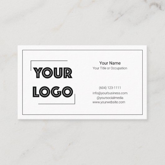 Carte De Visite Your Logo Custom QR Code Marketing (Devant)