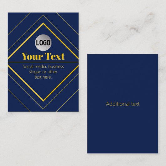 Carte De Visite Your Logo & Customizable Design Template (Devant / Derrière)