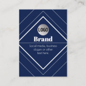 Carte De Visite Your Logo & Customizable Modern Design | Navy Blue (Devant)