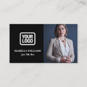 Carte De Visite Your Logo Here Simple Modern Black Photo (Devant)