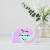 Carte De Visite Your message here add text name monogram pink past (Debout devant)