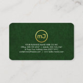 Carte De Visite Your Monogram On Luxurious Green Grunge (Dos)
