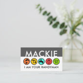 Carte De Visite Your Name On Creative Handyman Icons Signage (Debout devant)