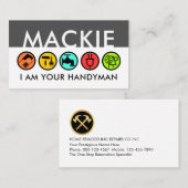 Carte De Visite Your Name On Creative Handyman Icons Signage (Devant / Derrière)