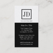 Carte De Visite YourJobTitle Carré Monogramme Gold noir (Dos)