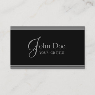 Carte De Visite YourJobTitle ! Rayures noires/argentées élégant