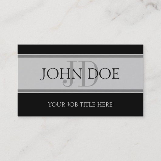 Carte De Visite YourJobTitle Stripes Silver (Devant)