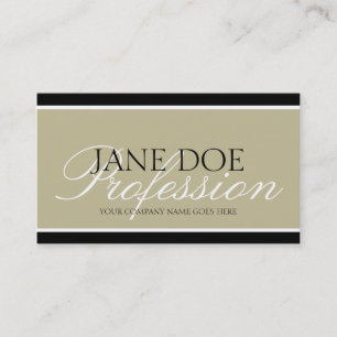 Carte De Visite YourProfession Tan/manuscrit blanc/frontières