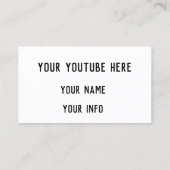 Carte De Visite youtube (Dos)
