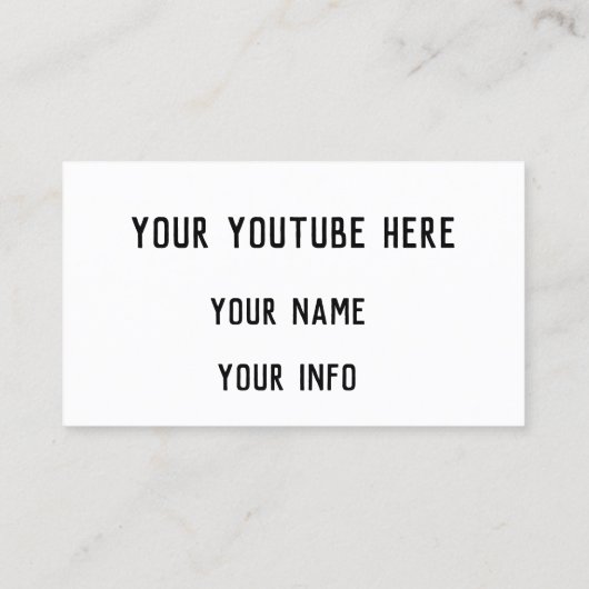 Carte De Visite youtube (Dos)