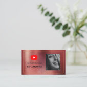 Carte De Visite YOUTUBE Channel Advertisement QR Code Photo (Debout devant)