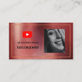 Carte De Visite YOUTUBE Channel Advertisement QR Code Photo (Devant)