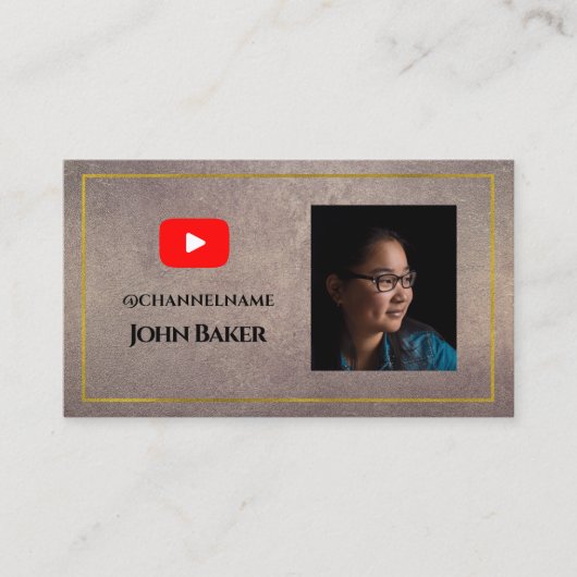 Carte De Visite YOUTUBE Channel Advertisement QR Code Photo (Devant)
