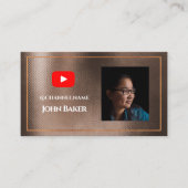 Carte De Visite YOUTUBE Channel Advertisement QR Code Photo (Devant)