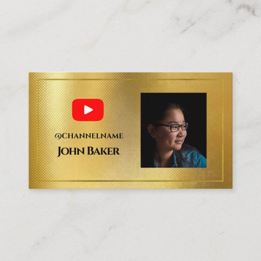Carte De Visite YOUTUBE Channel Advertisement QR Code Photo (Devant)