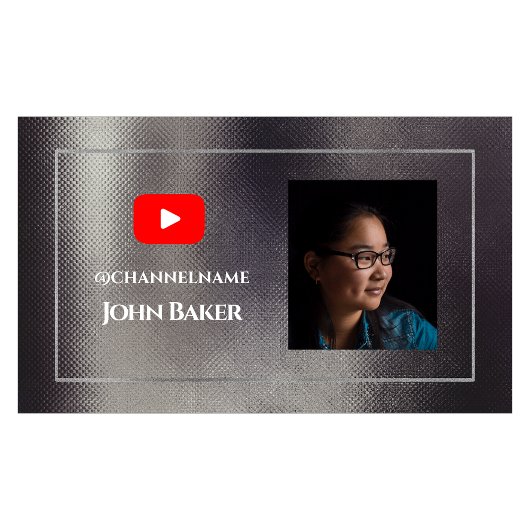 Carte De Visite YOUTUBE Channel Advertisement QR Code Photo
