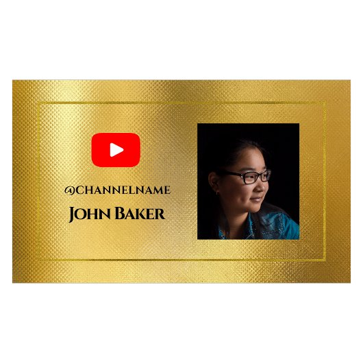 Carte De Visite YOUTUBE Channel Advertisement QR Code Photo