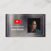 Carte De Visite YOUTUBE Channel Advertisement QR Code Photo (Devant)