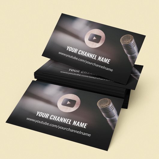 Carte De Visite Youtube Channel Chic Rose Gold