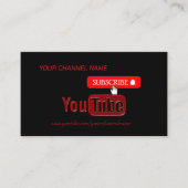 Carte De Visite Youtube Channel, Youtuber (Devant)