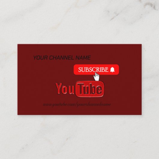 Carte De Visite Youtube Channel, Youtuber (Devant)