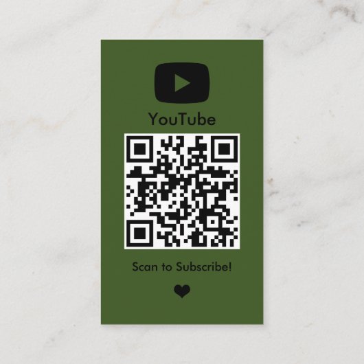 Carte De Visite YouTube Clover Influencer Vlogger Creator QR Code (Dos)