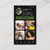 Carte De Visite YouTube Clover Influencer Vlogger Creator QR Code (Devant)