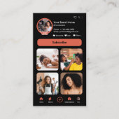 Carte De Visite YouTube Coral Influencer Vlogger Creator QR Code (Devant)