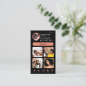 Carte De Visite YouTube Peach Vlogger Creator QR Code (Debout devant)