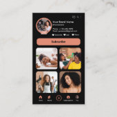 Carte De Visite YouTube Peach Vlogger Creator QR Code (Devant)