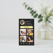 Carte De Visite YouTube Yellow Influencer Vlogger Creator QR Code (Debout devant)