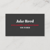 Carte De Visite Youtube Youtuber Social Media Bloger Vloger (Dos)