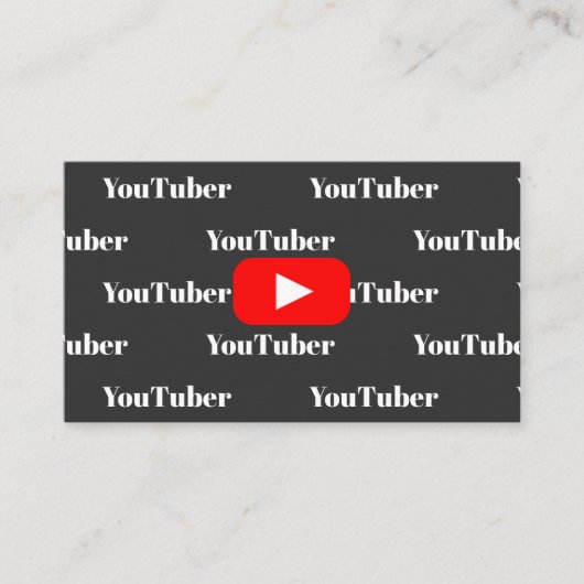 Carte De Visite Youtube Youtuber Social Media Bloger Vloger (Devant)
